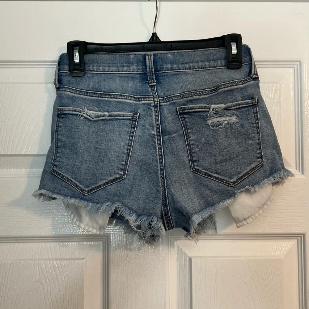 Denim High Rise Ripped Shorts - Picture 2 of 2